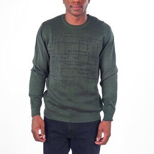 Jakamen Dark Olive Crewneck Textured Sweater